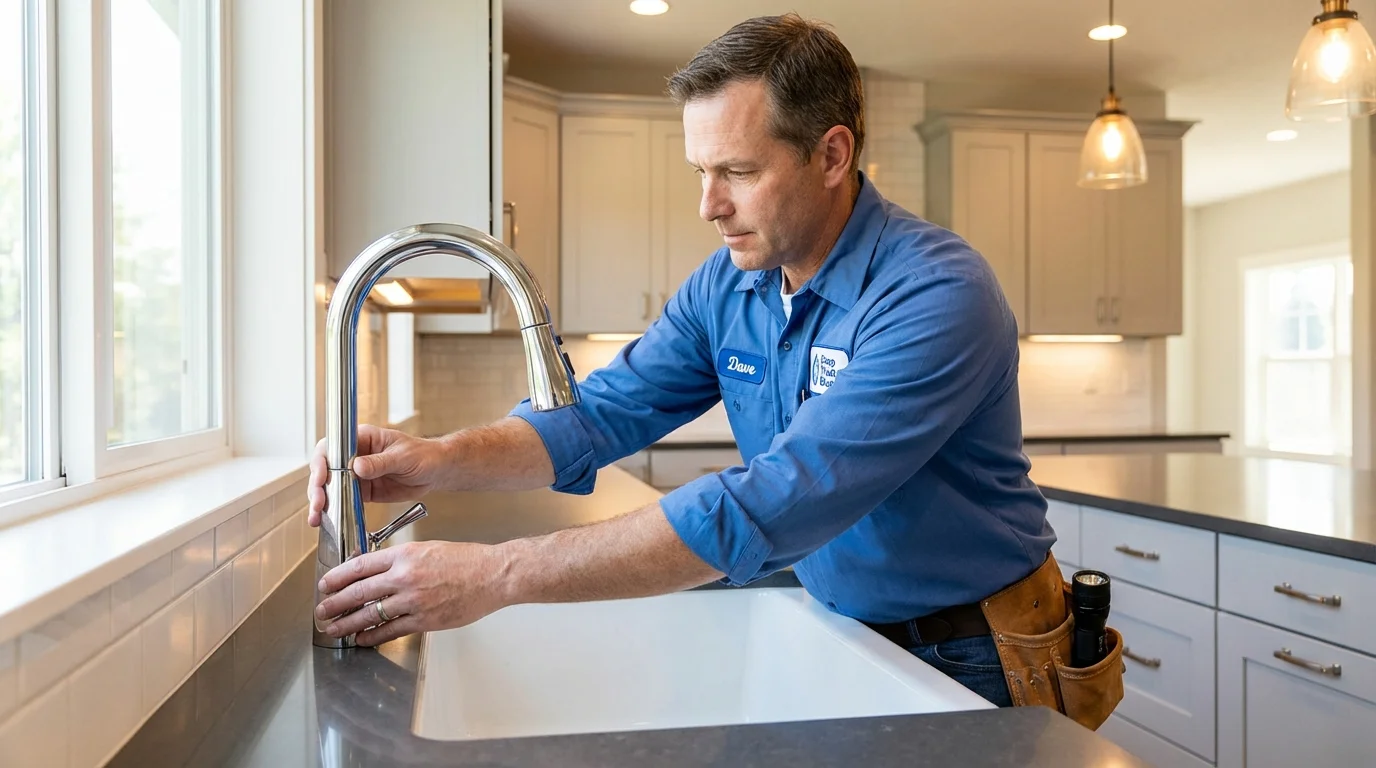 Kitchen faucet installation by Johns Plumbing LLC in Montoursville